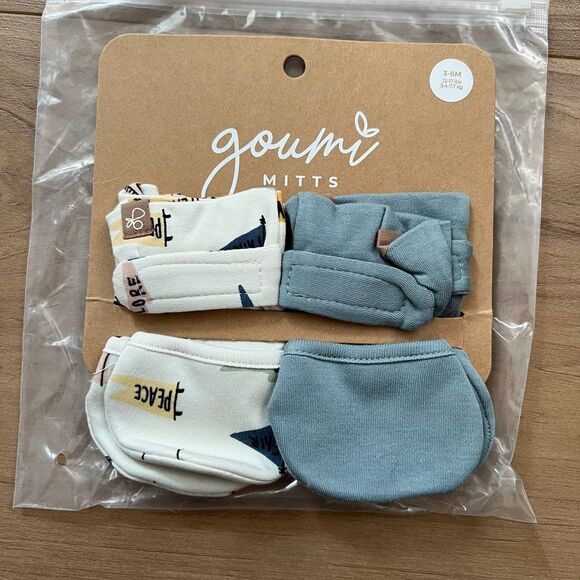 NWT Goumi Kids Baby Mitts Set Affirmations & Poolside SZ 3-6mo Bamboo Mittens - Picture 1 of 2